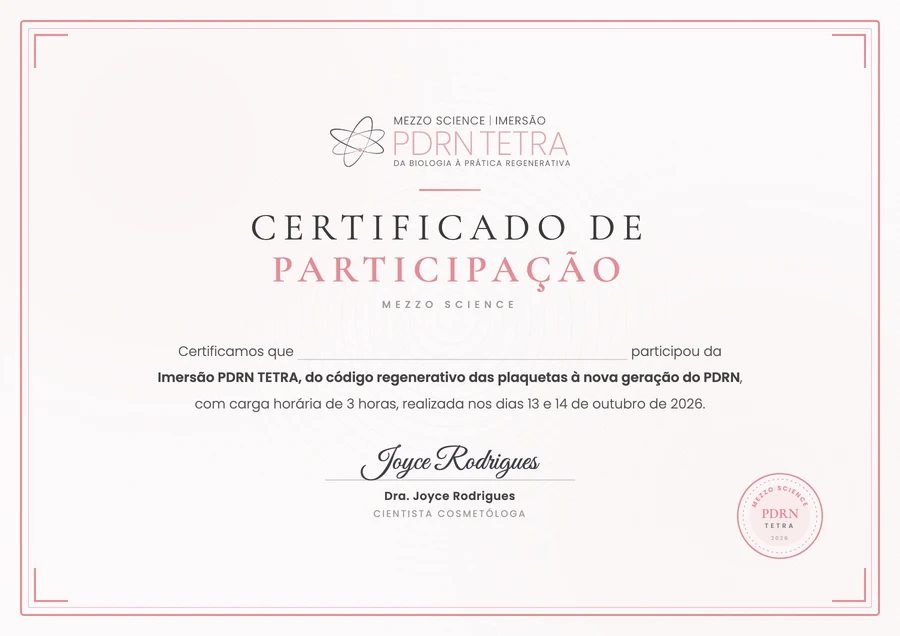 Certificado de participação da Imersão PDRN TETRA