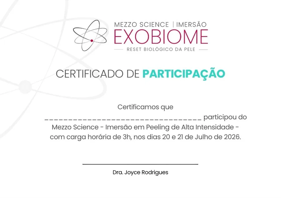 Certificado de participação da Imersão EXOBIOME
