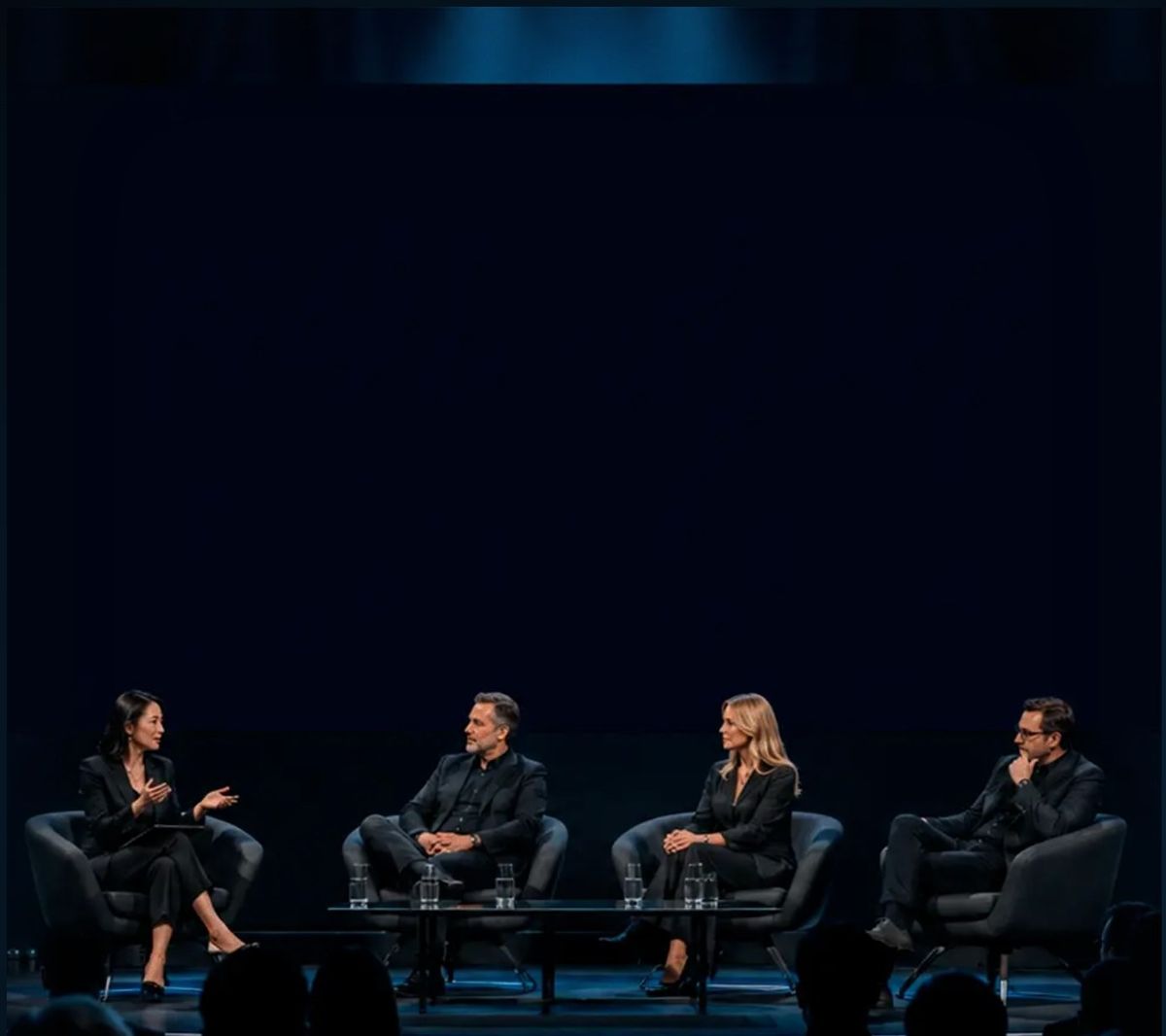 Painel de especialistas no palco do congresso